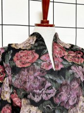 画像5: 花柄 スタンドカラー ウエストゴム レトロ USA古着 ヴィンテージワンピース (5)