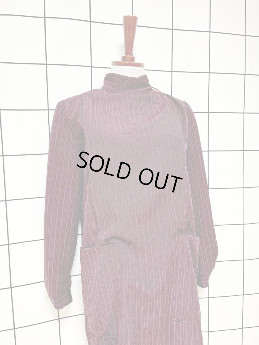 画像3: ストライプ 首元デザイン レトロ USA古着 ヴィンテージワンピース (3)