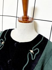 画像5: ベルベット切り替え バックリボン レトロ USA古着 ヴィンテージワンピース (5)