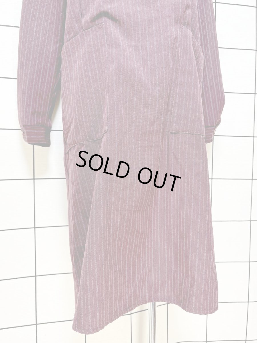 画像7: ストライプ 首元デザイン レトロ USA古着 ヴィンテージワンピース (7)