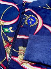 画像9: スカーフ柄 ジップアップ レトロ USA古着 ジャンパー ヴィンテージブルゾンジャケット (9)