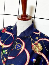 画像4: スカーフ柄 ジップアップ レトロ USA古着 ジャンパー ヴィンテージブルゾンジャケット (4)