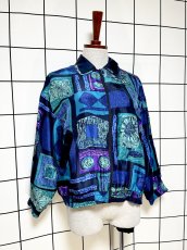 画像3: ダブル襟 薄手 軽め ジップアップ レトロ USA古着 ジャンパー ヴィンテージブルゾンジャケット (3)