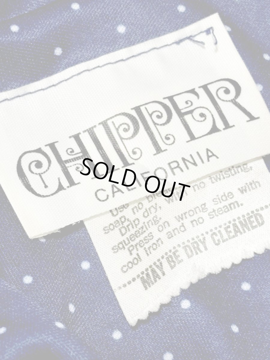 画像12: ドット柄  ネイビー ウエストゴム レトロ USA古着 ヴィンテージワンピース (12)