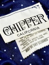 画像12: ドット柄  ネイビー ウエストゴム レトロ USA古着 ヴィンテージワンピース (12)