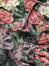 画像11: 花柄 スタンドカラー ウエストゴム レトロ USA古着 ヴィンテージワンピース (11)