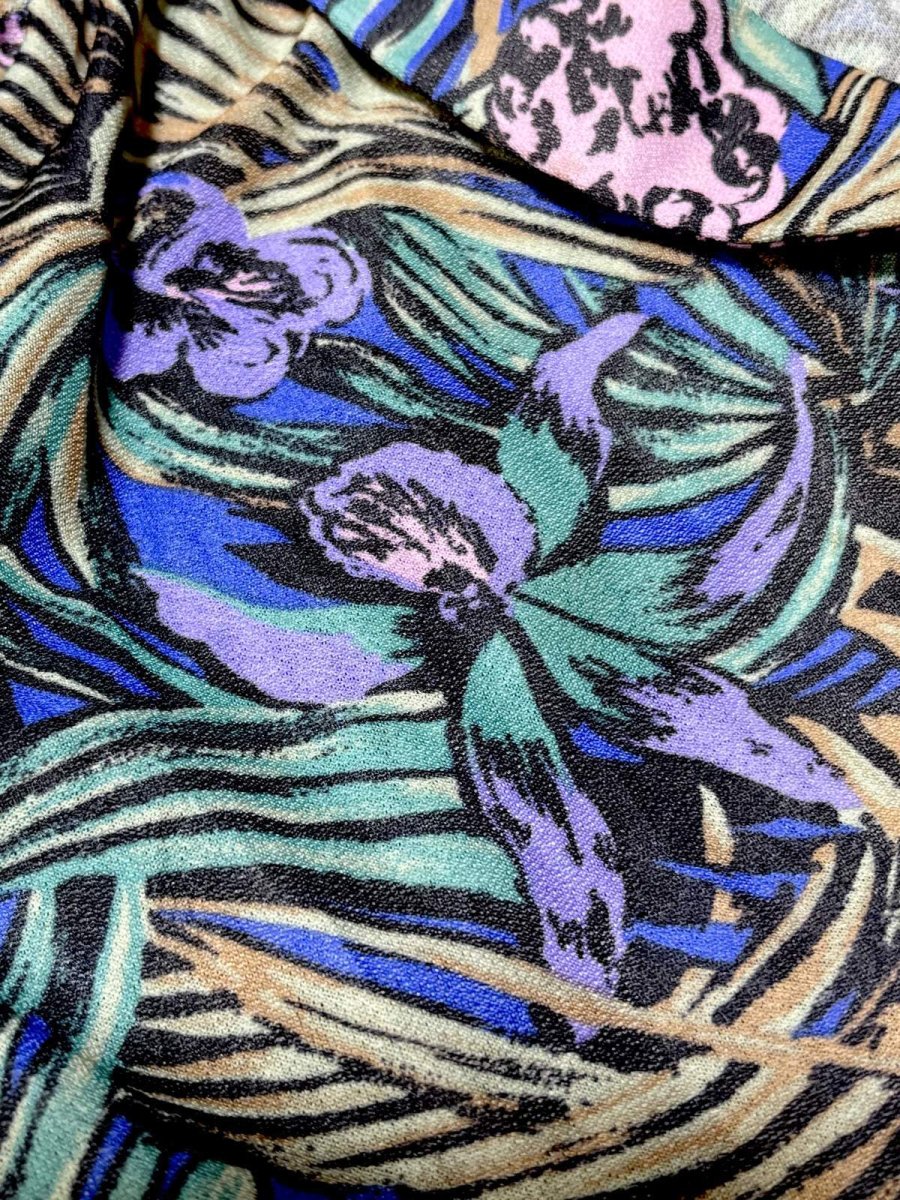 画像11: ベルト付 ボタニカル柄 レトロ USA古着 ヴィンテージワンピース  (11)