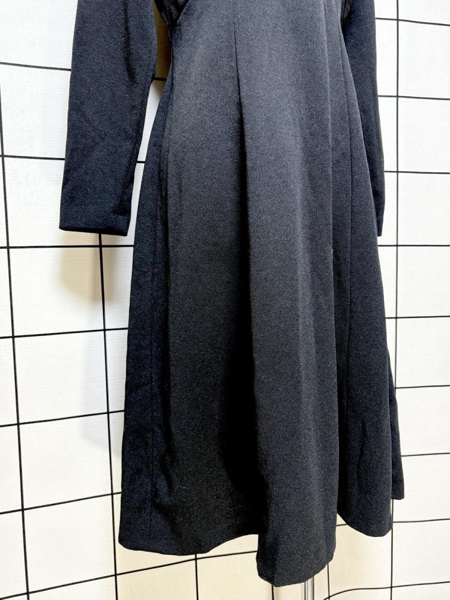 画像8: フリル装飾 UNIONMADE 無地 ブラック レトロ USA古着 ヴィンテージドレス (8)