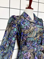 画像6: ベルト付 ボタニカル柄 レトロ USA古着 ヴィンテージワンピース  (6)