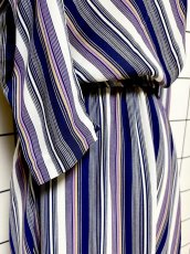 画像7: ストライプ ウエストゴム レトロ USA古着 ヴィンテージワンピース (7)