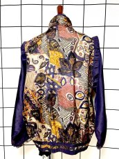 画像2: アート柄 ジップアップ レトロ USA古着 ヴィンテージブルゾンジャケット (2)