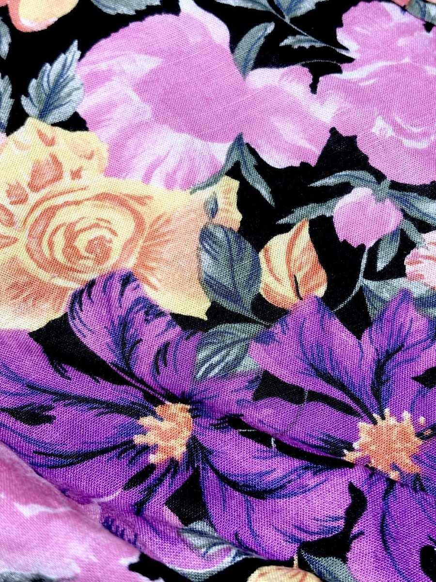 画像11: 花柄 ノーカラー ウエストゴム レトロ USA古着 ヴィンテージワンピース (11)