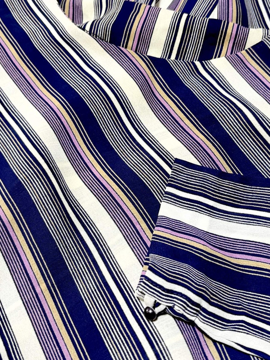 画像10: ストライプ ウエストゴム レトロ USA古着 ヴィンテージワンピース (10)