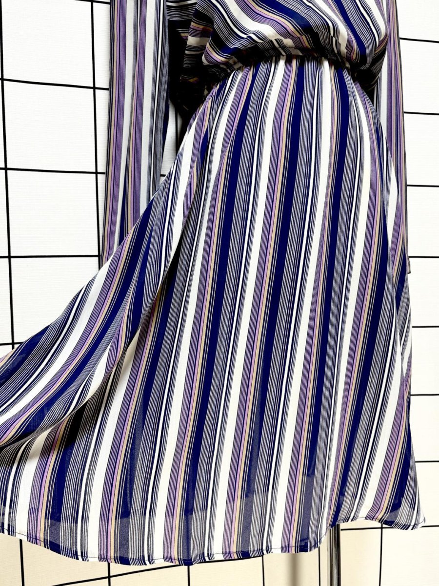 画像9: ストライプ ウエストゴム レトロ USA古着 ヴィンテージワンピース (9)