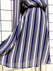 画像9: ストライプ ウエストゴム レトロ USA古着 ヴィンテージワンピース (9)