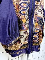 画像7: アート柄 ジップアップ レトロ USA古着 ヴィンテージブルゾンジャケット (7)