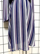 画像8: ストライプ ウエストゴム レトロ USA古着 ヴィンテージワンピース (8)