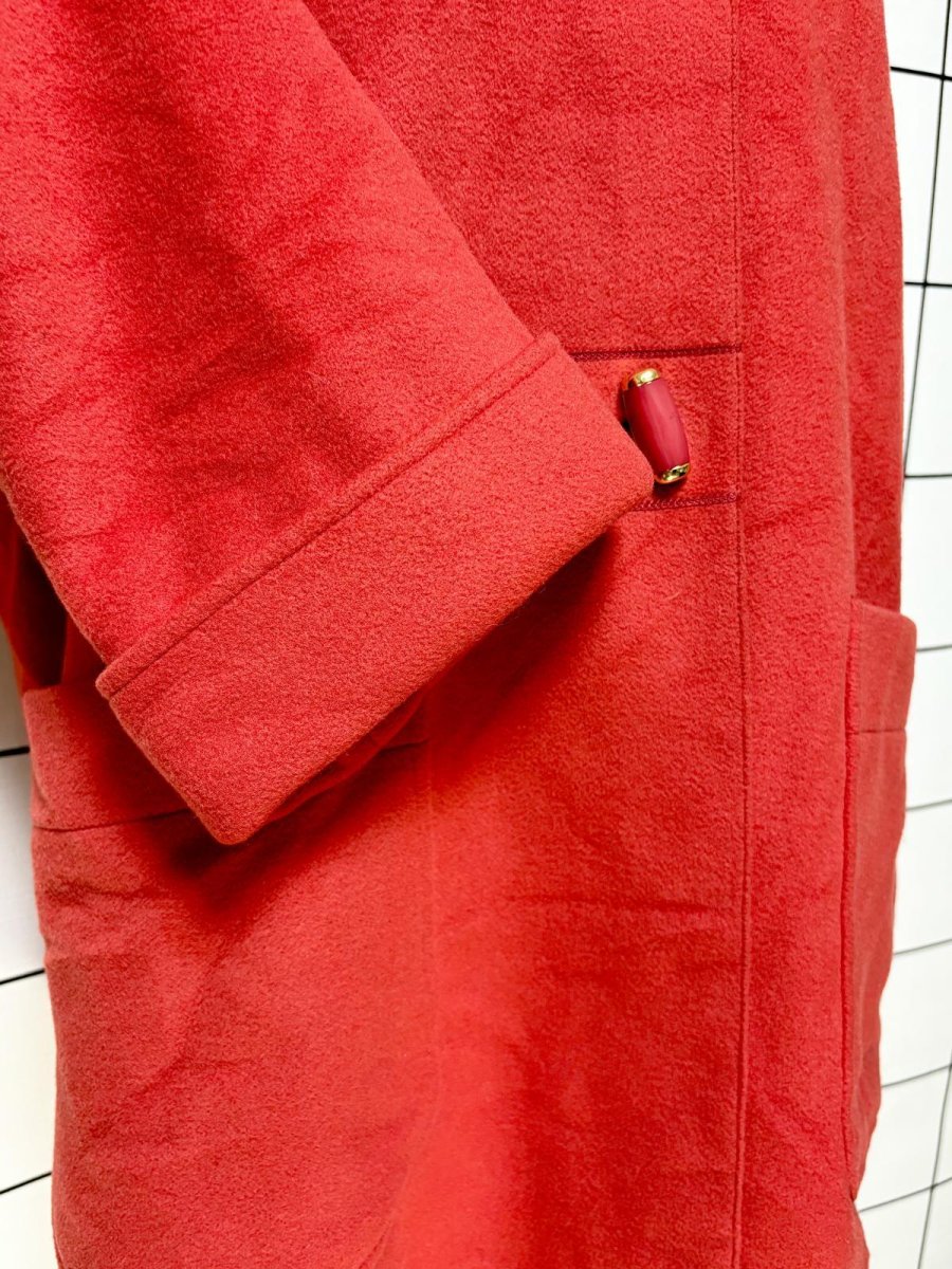 画像7: ウール 大ぶりボタン 無地 ヨーロッパ古着 ヴィンテージコート (7)