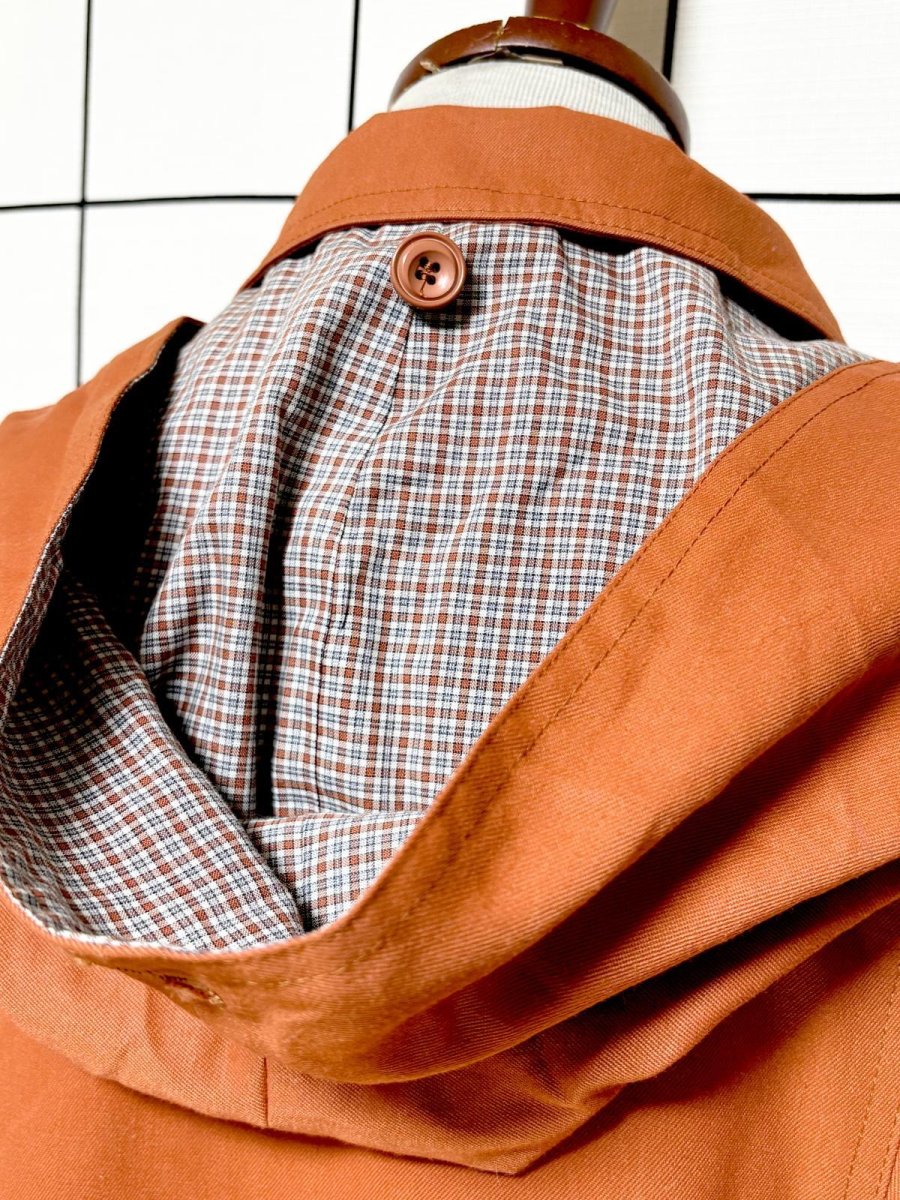 画像4: フランス製 FRANCE フード付 無地 レトロ ヨーロッパ古着 ヴィンテージコート (4)