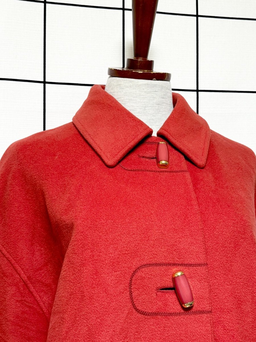 画像5: ウール 大ぶりボタン 無地 ヨーロッパ古着 ヴィンテージコート (5)