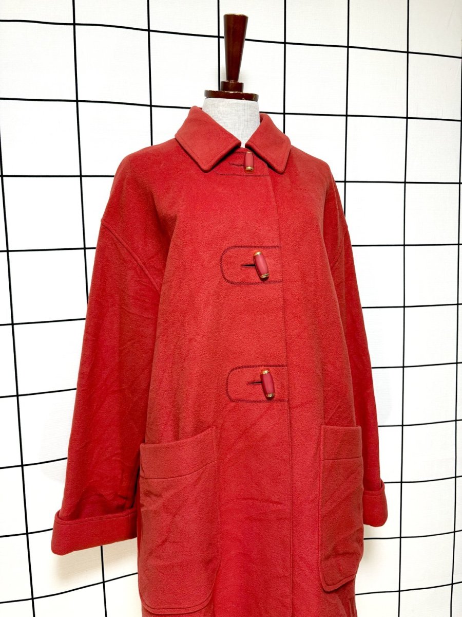 画像3: ウール 大ぶりボタン 無地 ヨーロッパ古着 ヴィンテージコート (3)
