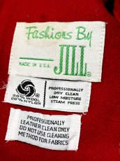 画像14: レザー切り替え ウール レッド レトロ USA古着 ヴィンテージコート (14)