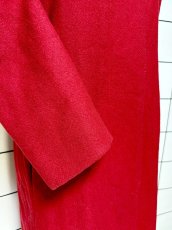 画像9: レザー切り替え ウール レッド レトロ USA古着 ヴィンテージコート (9)