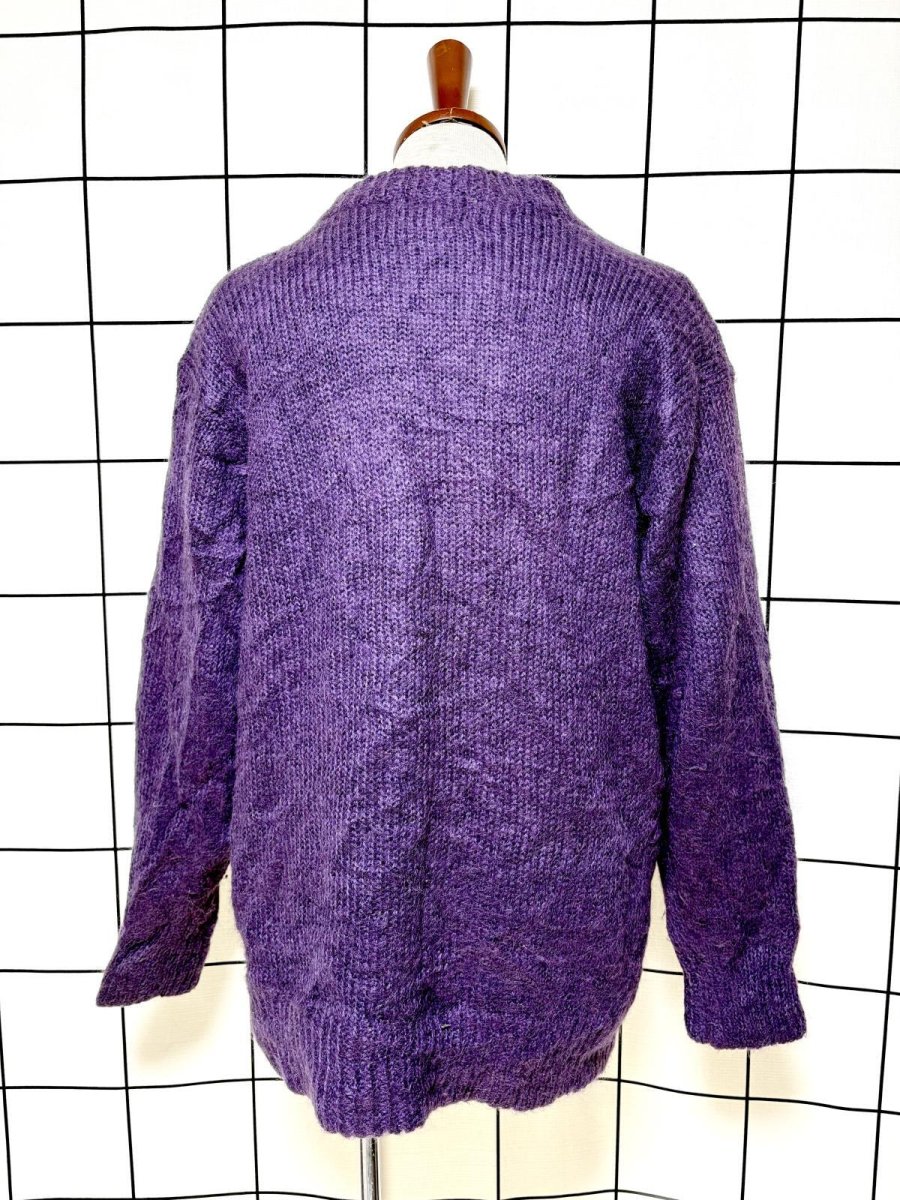 画像2: レトロなフロントボタンが可愛い ラメ入り USA古着 ヴィンテージニットカーディガン (2)