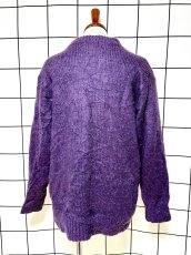 画像2: レトロなフロントボタンが可愛い ラメ入り USA古着 ヴィンテージニットカーディガン (2)