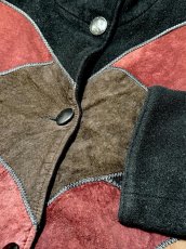 画像8: フランス製 FRANCE パッチワーク調 マルチプリント ウール レトロ ヨーロッパ古着 ヴィンテージコート (8)