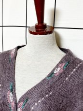 画像4: Italy製 花模様 モヘア レトロ ヨーロッパ古着 ヴィンテージニットカーディガン (4)