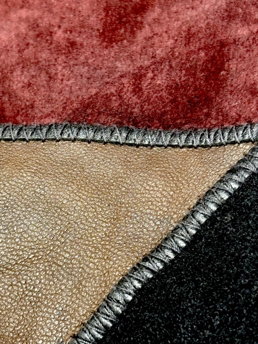 画像9: フランス製 FRANCE パッチワーク調 マルチプリント ウール レトロ ヨーロッパ古着 ヴィンテージコート (9)