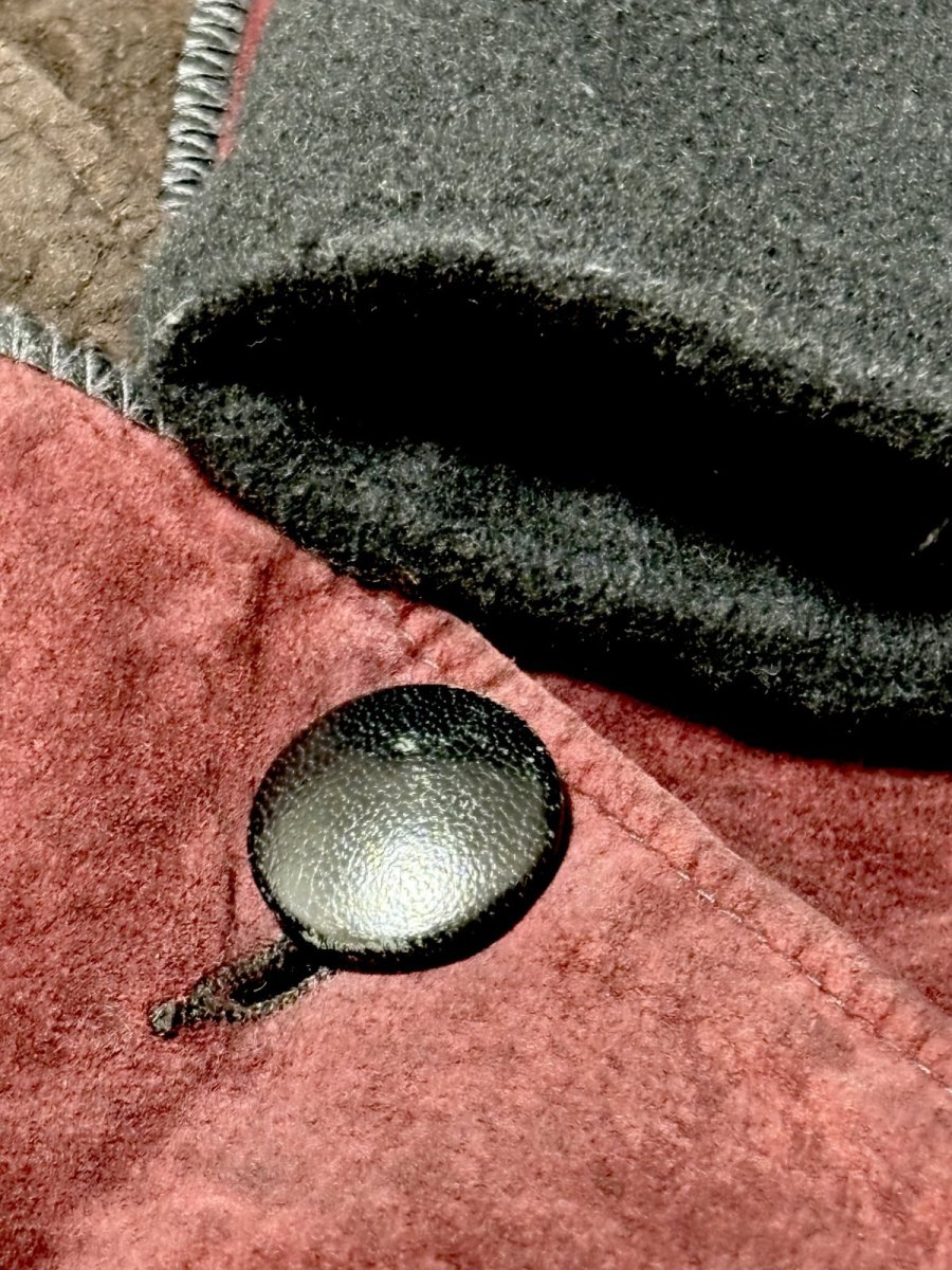 画像11: フランス製 FRANCE パッチワーク調 マルチプリント ウール レトロ ヨーロッパ古着 ヴィンテージコート (11)