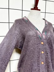 画像6: Italy製 花模様 モヘア レトロ ヨーロッパ古着 ヴィンテージニットカーディガン (6)