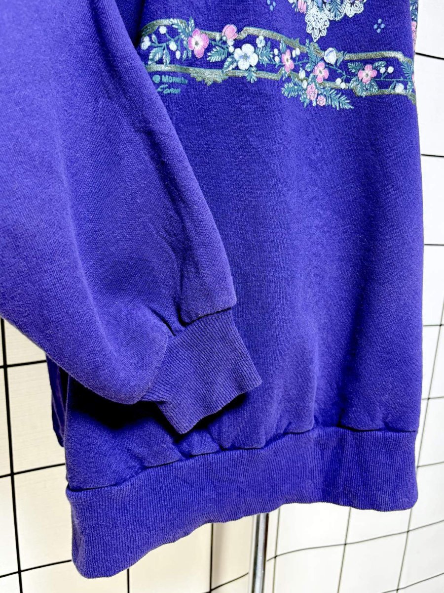 画像8: Ｍorningsun 花柄  ラメ入り パープル 襟付き レトロ USA古着 ヴィンテージスウェット (8)