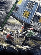 画像15: バックプリントもあり ハウス柄 ネイビー ハイネック レトロ USA古着 ヴィンテージスウェット (15)