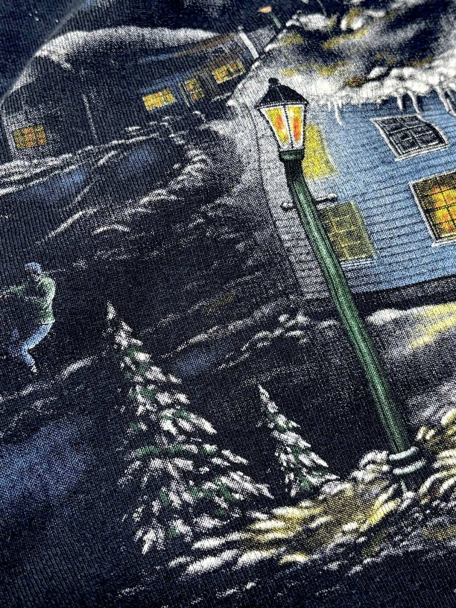 画像11: バックプリントもあり ハウス柄 ネイビー ハイネック レトロ USA古着 ヴィンテージスウェット (11)