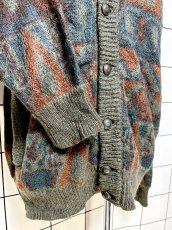 画像7: Italy製 三角柄 レトロ ヨーロッパ古着 ヴィンテージニットカーディガン (7)