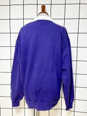 画像2: Ｍorningsun 花柄  ラメ入り パープル 襟付き レトロ USA古着 ヴィンテージスウェット (2)