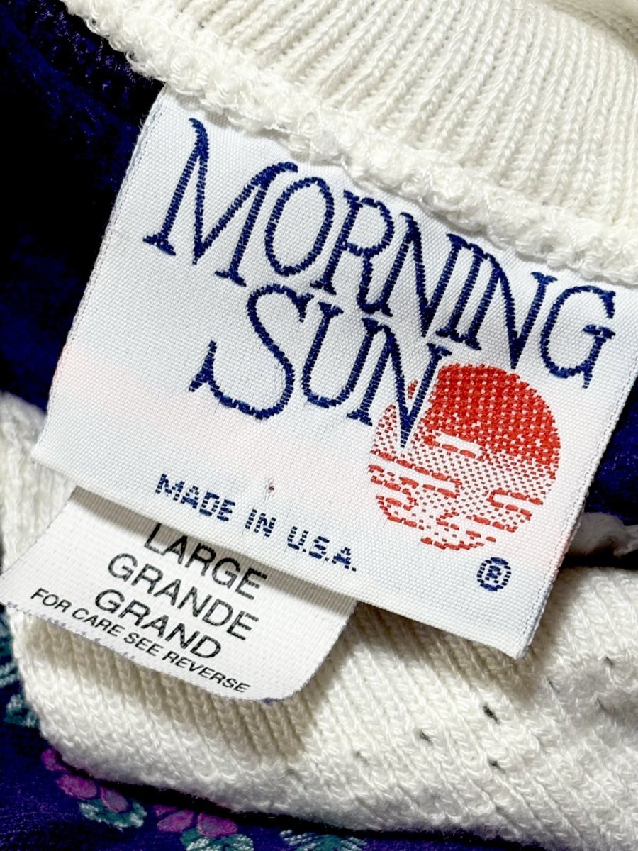 画像15: Ｍorningsun 花柄  ラメ入り パープル 襟付き レトロ USA古着 ヴィンテージスウェット (15)