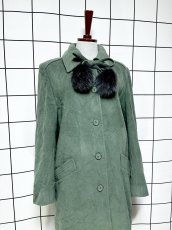 画像3: ポンポンリボン付 フランス ウール ヨーロッパ古着 ヴィンテージロングコート (3)