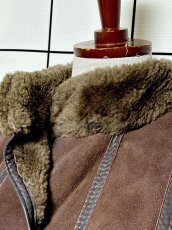 画像9: カナダ製 CANADA ムートン ボア レザー ブラウン 古着 ヴィンテージコート (9)