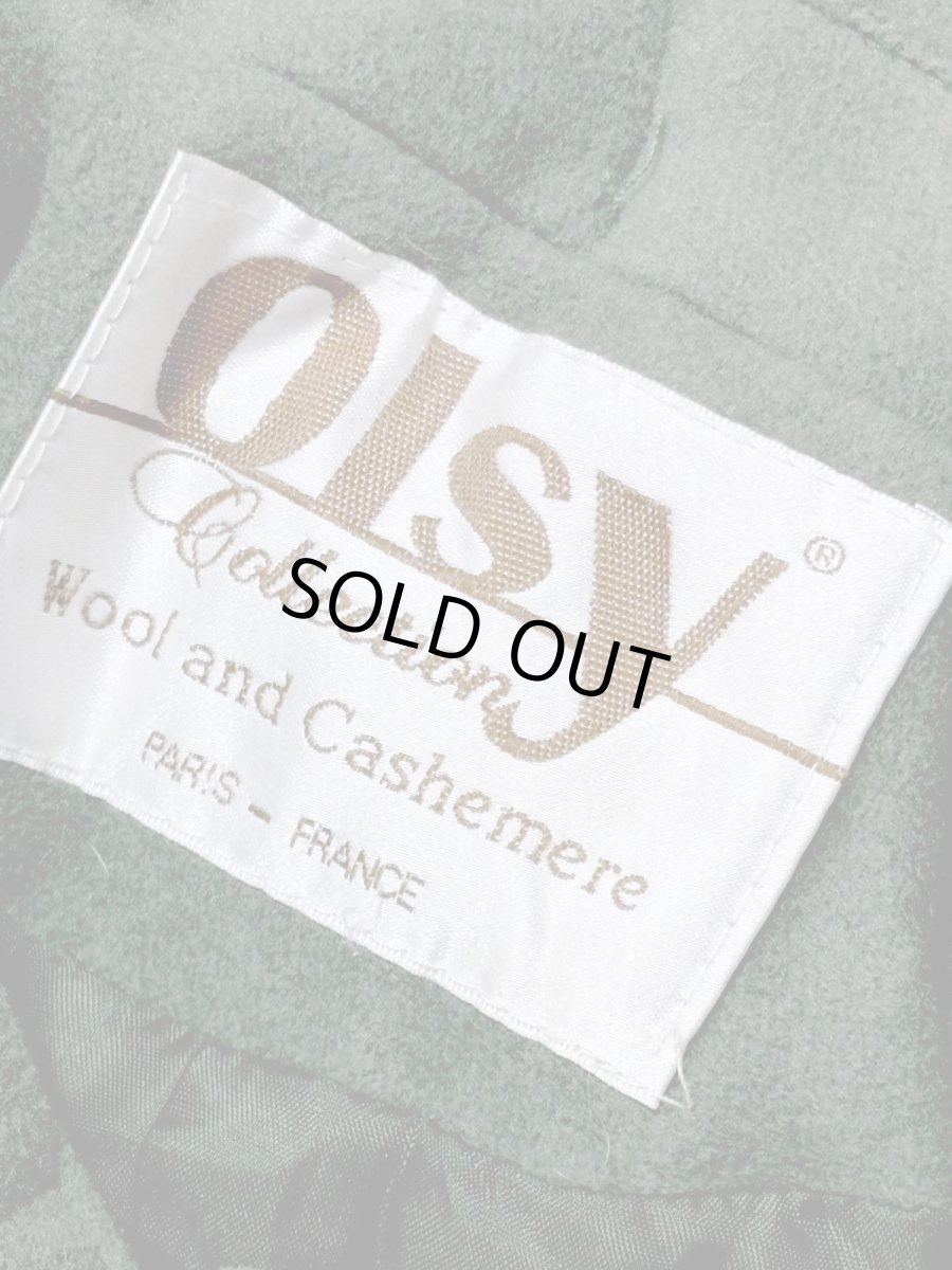 画像13: ポンポンリボン付 フランス ウール ヨーロッパ古着 ヴィンテージロングコート (13)