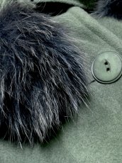 画像12: ポンポンリボン付 フランス ウール ヨーロッパ古着 ヴィンテージロングコート (12)