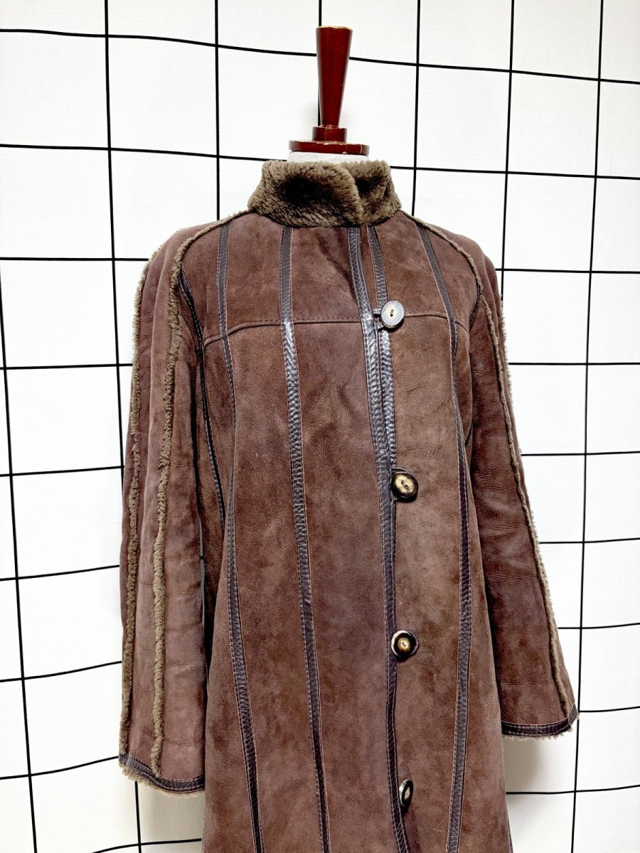 画像3: カナダ製 CANADA ムートン ボア レザー ブラウン 古着 ヴィンテージコート (3)