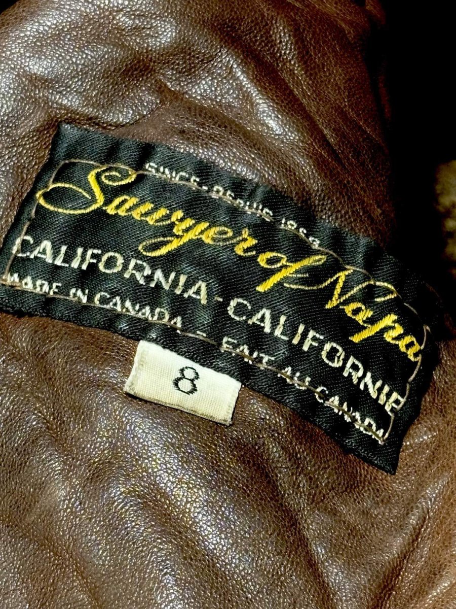 画像13: カナダ製 CANADA ムートン ボア レザー ブラウン 古着 ヴィンテージコート (13)