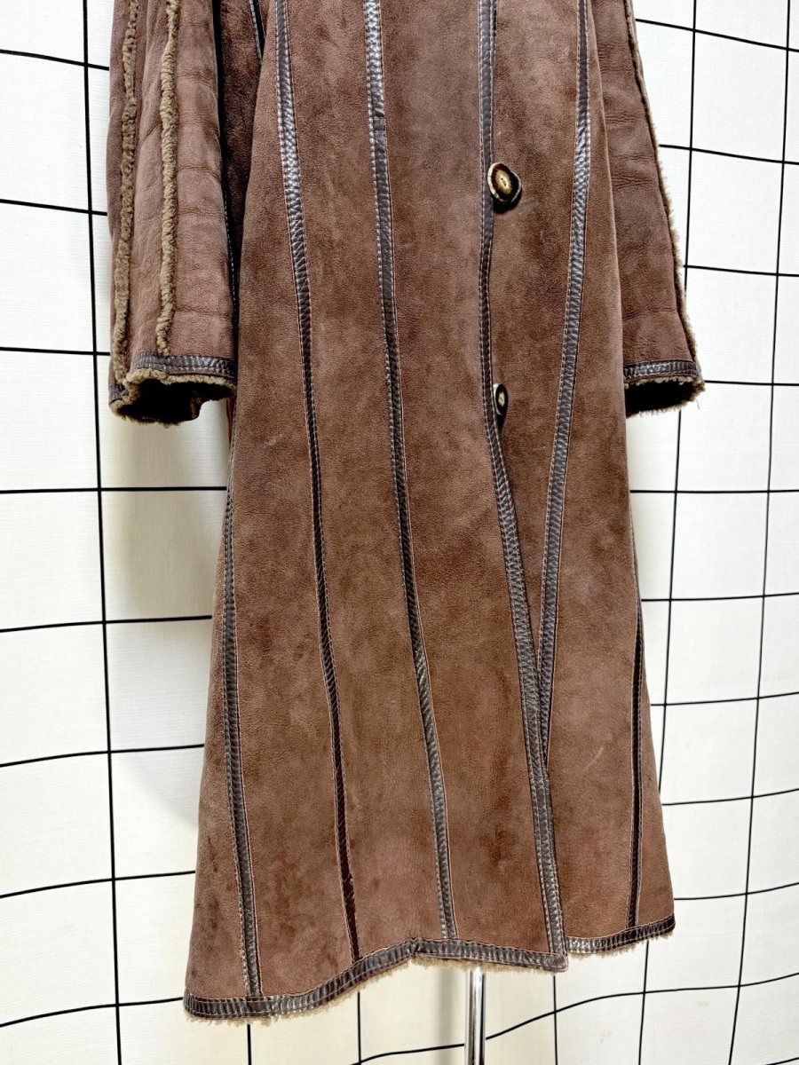 画像8: カナダ製 CANADA ムートン ボア レザー ブラウン 古着 ヴィンテージコート (8)
