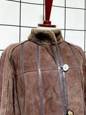 画像5: カナダ製 CANADA ムートン ボア レザー ブラウン 古着 ヴィンテージコート (5)