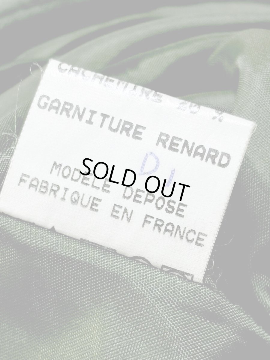 画像14: ポンポンリボン付 フランス ウール ヨーロッパ古着 ヴィンテージロングコート (14)