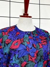 画像5: 花柄 スエードライン 前開き レトロ USA古着 ヴィンテージワンピース (5)